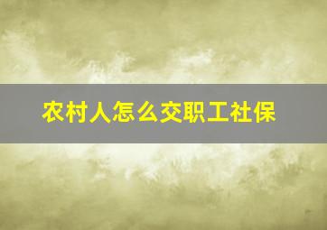 农村人怎么交职工社保