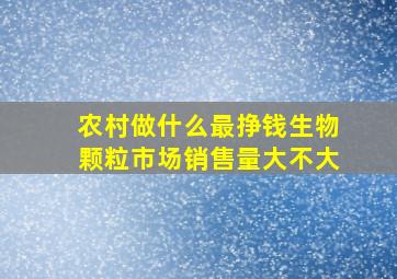 农村做什么最挣钱生物颗粒市场销售量大不大