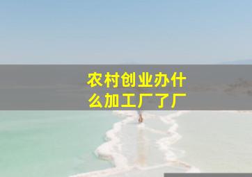 农村创业办什么加工厂了厂