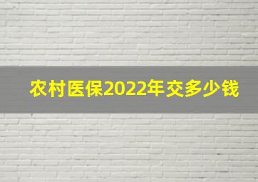 农村医保2022年交多少钱