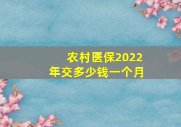 农村医保2022年交多少钱一个月