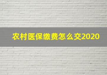 农村医保缴费怎么交2020