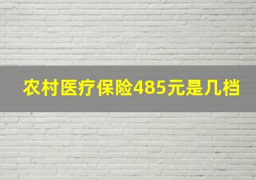 农村医疗保险485元是几档