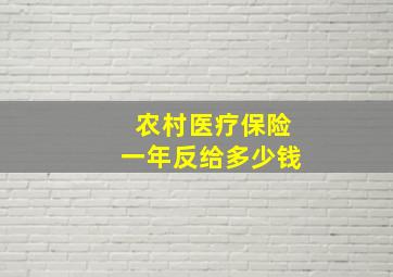 农村医疗保险一年反给多少钱