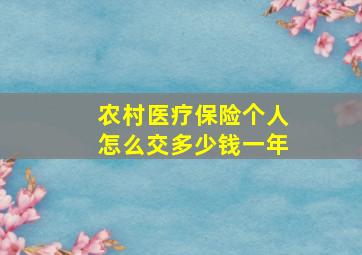 农村医疗保险个人怎么交多少钱一年