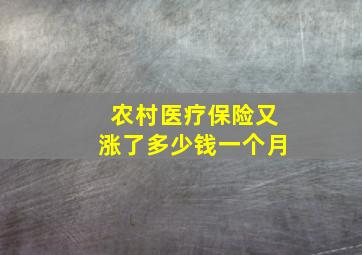 农村医疗保险又涨了多少钱一个月