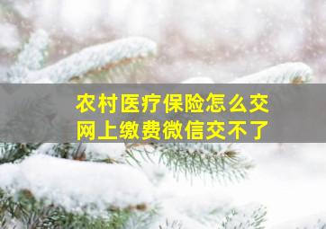 农村医疗保险怎么交网上缴费微信交不了