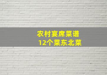 农村宴席菜谱12个菜东北菜