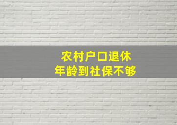 农村户口退休年龄到社保不够