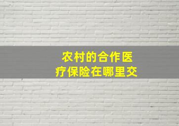 农村的合作医疗保险在哪里交