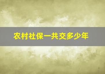 农村社保一共交多少年