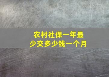 农村社保一年最少交多少钱一个月