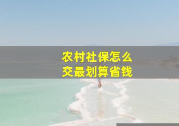 农村社保怎么交最划算省钱