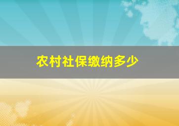 农村社保缴纳多少