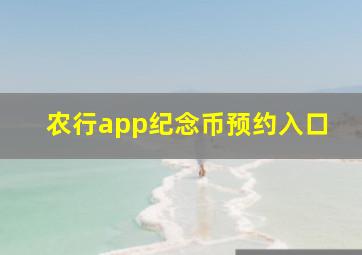 农行app纪念币预约入口