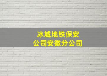 冰城地铁保安公司安徽分公司