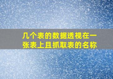 几个表的数据透视在一张表上且抓取表的名称