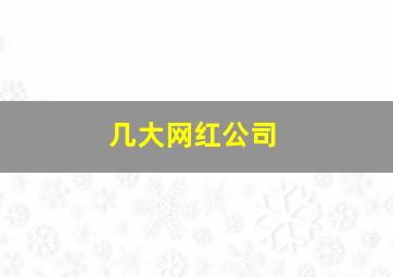 几大网红公司