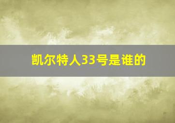 凯尔特人33号是谁的