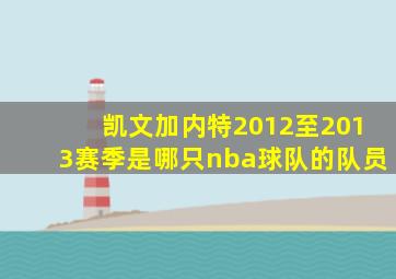 凯文加内特2012至2013赛季是哪只nba球队的队员