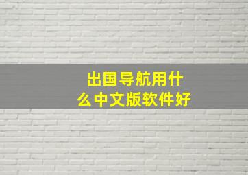 出国导航用什么中文版软件好