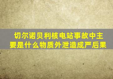 切尔诺贝利核电站事故中主要是什么物质外泄造成严后果