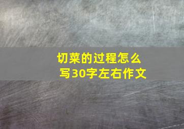 切菜的过程怎么写30字左右作文