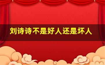 刘诗诗不是好人还是坏人