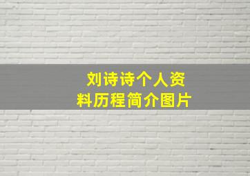 刘诗诗个人资料历程简介图片