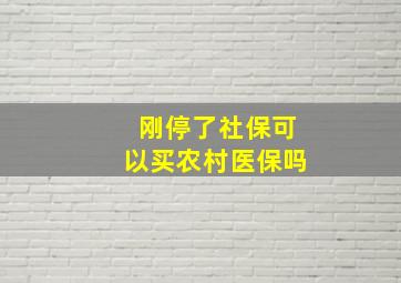 刚停了社保可以买农村医保吗