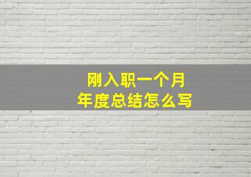 刚入职一个月年度总结怎么写