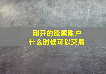 刚开的股票账户什么时候可以交易