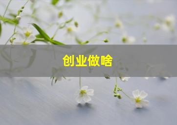 创业做啥