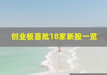 创业板首批18家新股一览