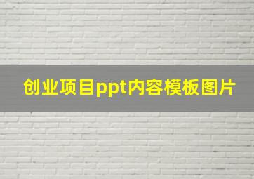 创业项目ppt内容模板图片