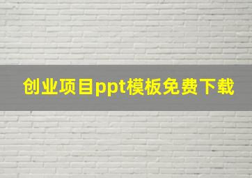 创业项目ppt模板免费下载