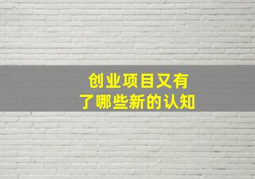 创业项目又有了哪些新的认知