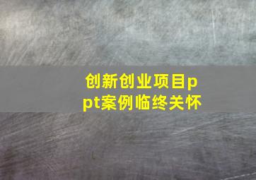 创新创业项目ppt案例临终关怀