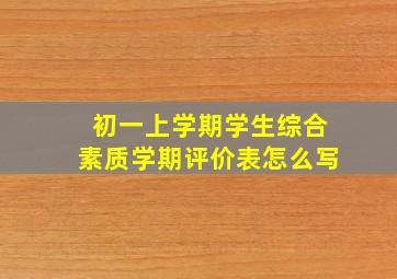 初一上学期学生综合素质学期评价表怎么写