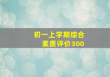 初一上学期综合素质评价300