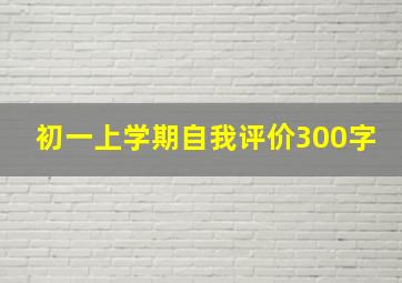 初一上学期自我评价300字