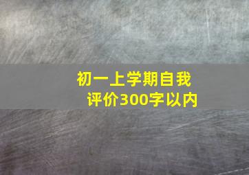 初一上学期自我评价300字以内