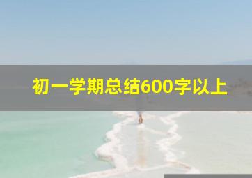 初一学期总结600字以上