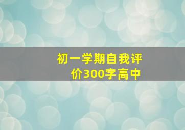 初一学期自我评价300字高中