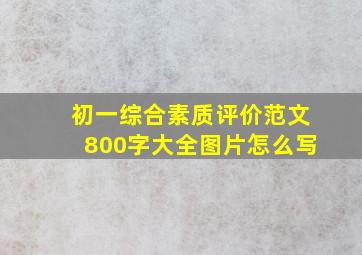 初一综合素质评价范文800字大全图片怎么写