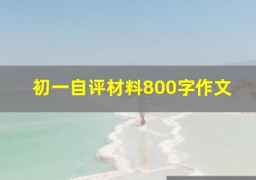 初一自评材料800字作文