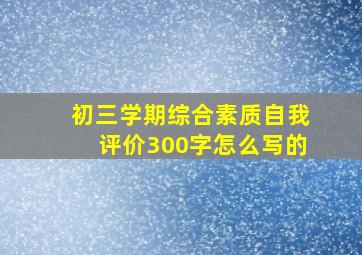 初三学期综合素质自我评价300字怎么写的