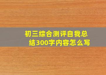 初三综合测评自我总结300字内容怎么写