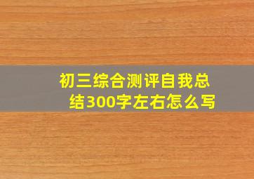 初三综合测评自我总结300字左右怎么写