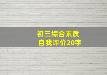 初三综合素质自我评价20字